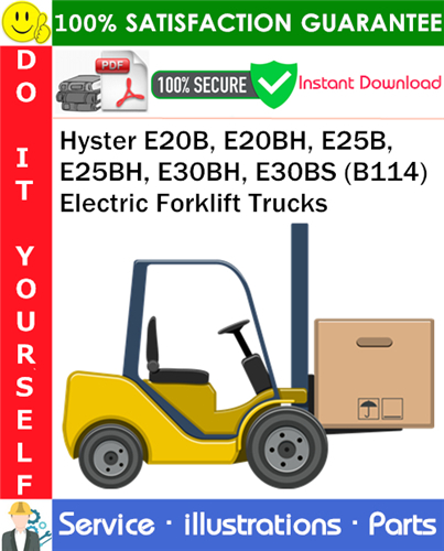 Product picture Hyster E20B, E20BH, E25B, E25BH, E30BH, E30BS (B114) Electric Forklift Trucks Parts Manual PDF Download ◆