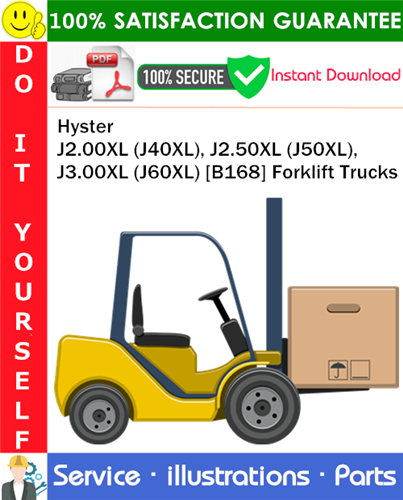 Product picture Hyster J2.00XL (J40XL), J2.50XL (J50XL), J3.00XL (J60XL) [B168] Forklift Trucks Parts Manual PDF Download ◆