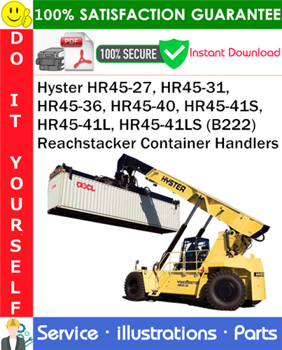 Product picture Hyster HR45-27, HR45-31, HR45-36, HR45-40, HR45-41S, HR45-41L, HR45-41LS (B222) Reachstacker Container Handlers Parts Manual PDF Download ◆