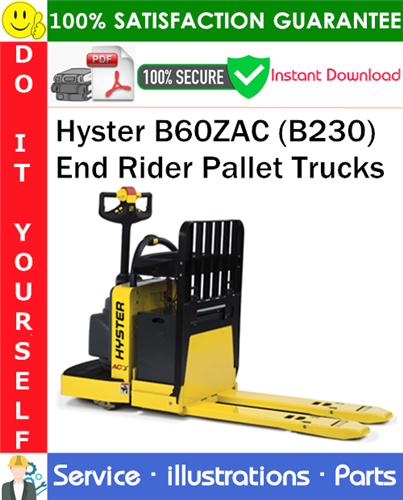 Product picture Hyster B60ZAC (B230) End Rider Pallet Trucks Parts Manual PDF Download ◆