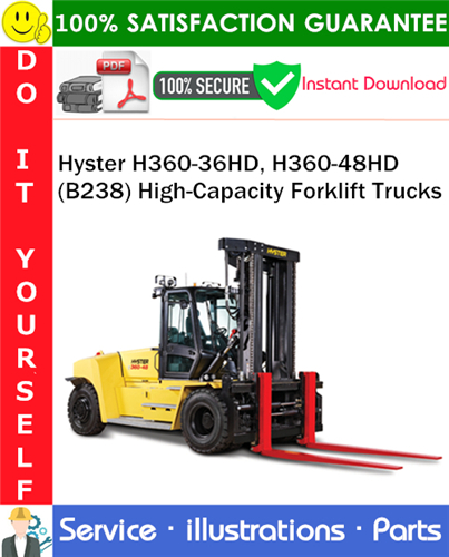 Product picture Hyster H360-36HD, H360-48HD (B238) High-Capacity Forklift Trucks Parts Manual PDF Download ◆