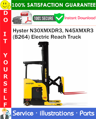 Product picture Hyster N30XMXDR3, N45XMXR3 (B264) Electric Reach Truck Parts Manual PDF Download ◆
