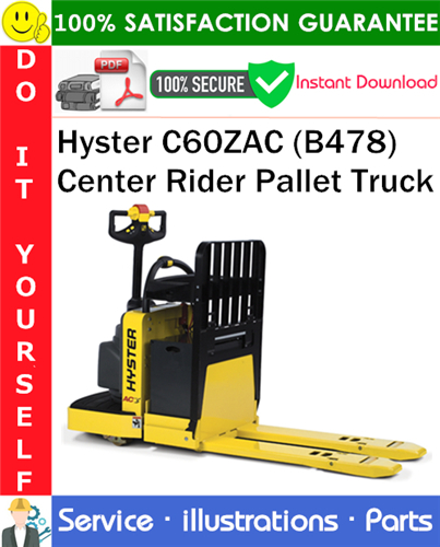 Product picture Hyster C60ZAC (B478) Center Rider Pallet Truck Parts Manual PDF Download ◆