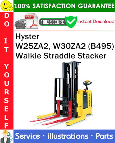Product picture Hyster W25ZA2, W30ZA2 (B495) Walkie Straddle Stacker Parts Manual PDF Download ◆