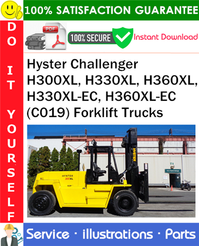 Product picture Hyster Challenger H300XL, H330XL, H360XL, H330XL-EC, H360XL-EC (C019) Forklift Trucks Parts Manual PDF Download ◆