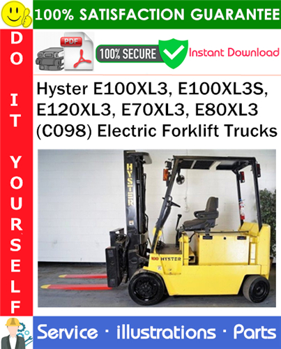 Product picture Hyster E100XL3, E100XL3S, E120XL3, E70XL3, E80XL3 (C098) Electric Forklift Trucks Parts Manual PDF Download ◆