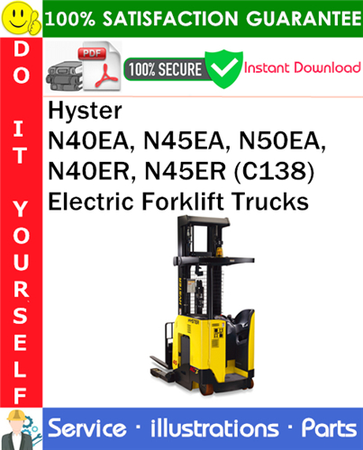 Product picture Hyster N40EA, N45EA, N50EA, N40ER, N45ER (C138) Electric Forklift Trucks Parts Manual PDF Download ◆