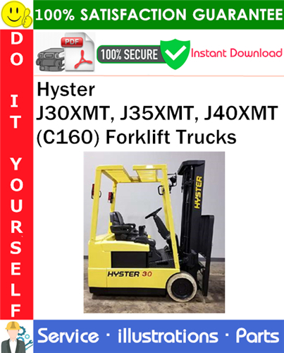 Product picture Hyster J30XMT, J35XMT, J40XMT (C160) Forklift Trucks Parts Manual PDF Download ◆