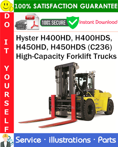 Product picture Hyster H400HD, H400HDS, H450HD, H450HDS (C236) High-Capacity Forklift Trucks Parts Manual PDF Download ◆