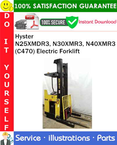 Product picture Hyster N25XMDR3, N30XMR3, N40XMR3 (C470) Electric Forklift Parts Manual PDF Download ◆