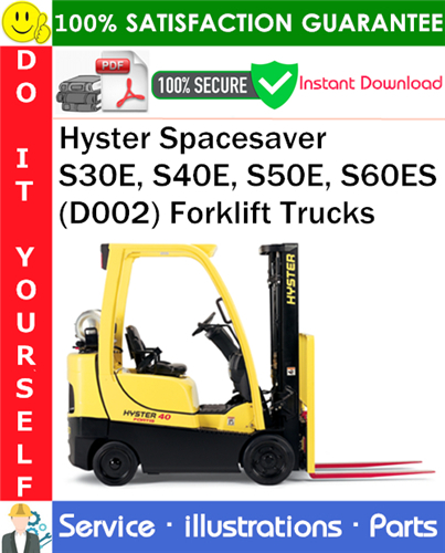 Product picture Hyster Spacesaver S30E, S40E, S50E, S60ES (D002) Forklift Trucks Parts Manual PDF Download ◆