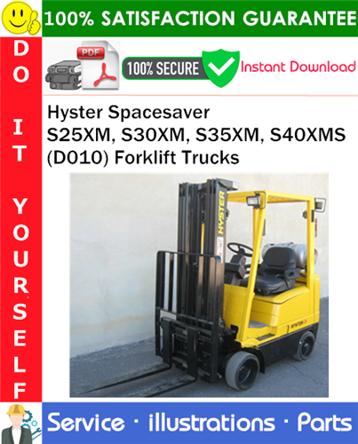 Product picture Hyster Spacesaver S25XM, S30XM, S35XM, S40XMS (D010) Forklift Trucks Parts Manual PDF Download ◆