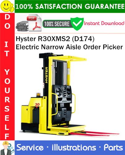 Product picture Hyster R30XMS2 (D174) Electric Narrow Aisle Order Picker Parts Manual PDF Download ◆