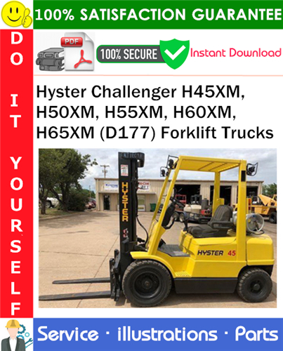 Product picture Hyster Challenger H45XM, H50XM, H55XM, H60XM, H65XM (D177) Forklift Trucks Parts Manual PDF Download ◆