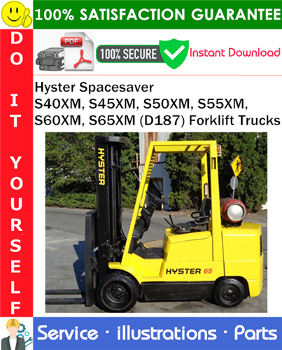 Product picture Hyster Spacesaver S40XM, S45XM, S50XM, S55XM, S60XM, S65XM (D187) Forklift Trucks Parts Manual PDF Download ◆