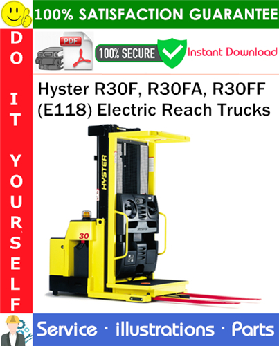 Product picture Hyster R30F, R30FA, R30FF (E118) Electric Reach Trucks Parts Manual PDF Download ◆