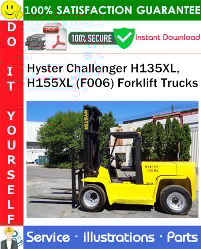 Product picture Hyster Challenger H135XL, H155XL (F006) Forklift Trucks Parts Manual PDF Download ◆
