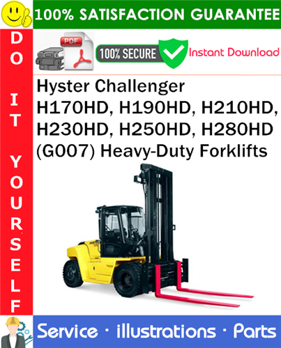Product picture Hyster Challenger H170HD, H190HD, H210HD, H230HD, H250HD, H280HD (G007) Heavy-Duty Forklifts Parts Manual PDF Download ◆