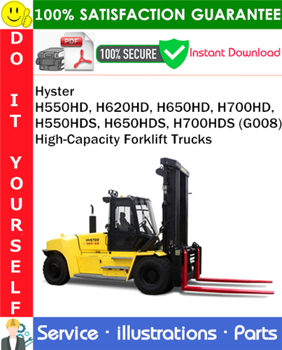 Product picture Hyster H550HD, H620HD, H650HD, H700HD, H550HDS, H650HDS, H700HDS (G008) High-Capacity Forklift Trucks Parts Manual PDF Download ◆