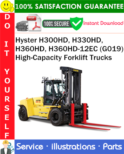 Product picture Hyster H300HD, H330HD, H360HD, H360HD-12EC (G019) High-Capacity Forklift Trucks Parts Manual PDF Download ◆