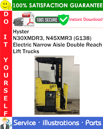 Product picture Hyster N30XMDR3, N45XMR3 (G138) Electric Narrow Aisle Double Reach Lift Trucks Parts Manual PDF Download ◆