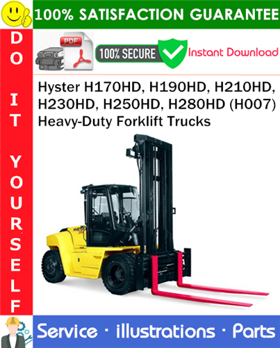 Product picture Hyster H170HD, H190HD, H210HD, H230HD, H250HD, H280HD (H007) Heavy-Duty Forklift Trucks Parts Manual PDF Download ◆