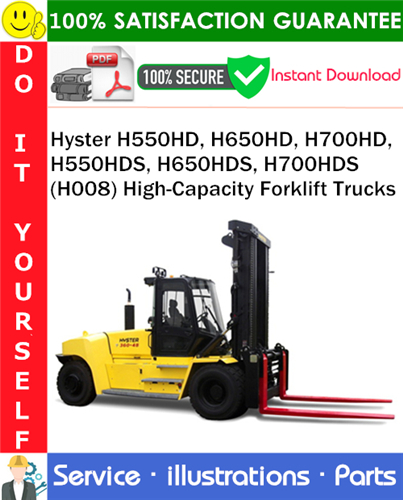 Product picture Hyster H550HD, H650HD, H700HD, H550HDS, H650HDS, H700HDS (H008) High-Capacity Forklift Trucks Parts Manual PDF Download ◆