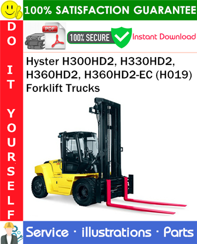 Product picture Hyster H300HD2, H330HD2, H360HD2, H360HD2-EC (H019) Forklift Trucks Parts Manual PDF Download ◆