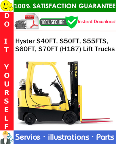 Product picture Hyster S40FT, S50FT, S55FTS, S60FT, S70FT (H187) Lift Trucks Parts Manual PDF Download ◆