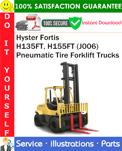 Product picture Hyster Fortis H135FT, H155FT (J006) Pneumatic Tire Forklift Trucks Parts Manual PDF Download ◆