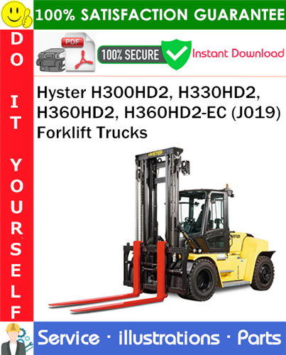 Product picture Hyster H300HD2, H330HD2, H360HD2, H360HD2-EC (J019) Forklift Trucks Parts Manual PDF Download ◆