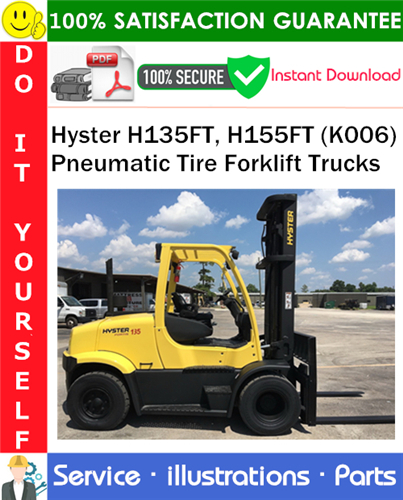 Product picture Hyster H135FT, H155FT (K006) Pneumatic Tire Forklift Trucks Parts Manual PDF Download ◆