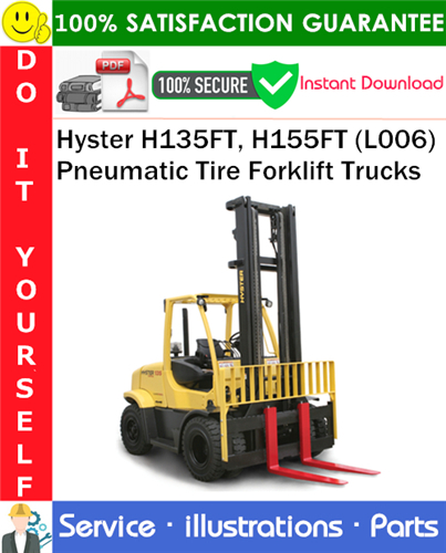 Product picture Hyster H135FT, H155FT (L006) Pneumatic Tire Forklift Trucks Parts Manual PDF Download ◆