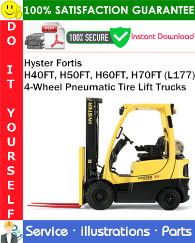 Product picture Hyster Fortis H40FT, H50FT, H60FT, H70FT (L177) 4-Wheel Pneumatic Tire Lift Trucks Parts Manual PDF Download ◆