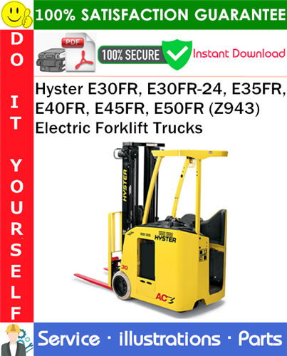 Product picture Hyster E30FR, E30FR-24, E35FR, E40FR, E45FR, E50FR (Z943) Electric Forklift Trucks Parts Manual PDF Download ◆