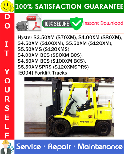 Product picture Hyster S3.50XM (S70XM), S4.00XM (S80XM), S4.50XM (S100XM), S5.50XM (S120XM), S5.50XMS (S120XMS), S4.00XM BCS (S80XM BCS),  S4.50XM BCS (S100XM BCS), S5.50XMSPRS (S120XMSPRS) [E004] Forklift Trucks